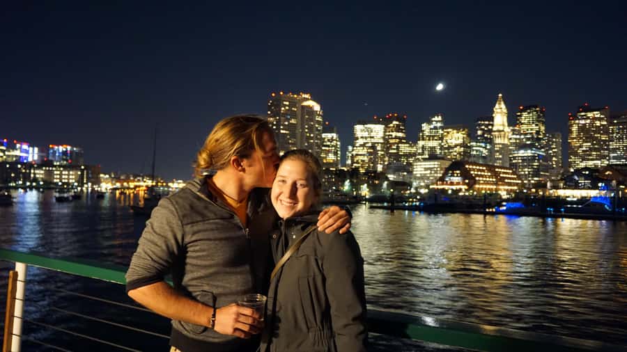 Boston: City Lights Sightseeing Cruise on Classic Boat - U.S.S. Constitution and Bunker Hill Monument from the Water