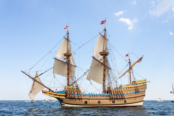 Boston to Plymouth Day-Trip including Quincy, Plimoth Patuxet and Mayflower II - The National Monument to the Forefathers: granite scale in a quick stop